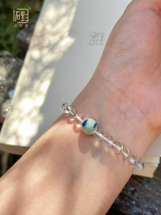 三生石·白水晶诗意陶瓷手链、耳饰 商品图5