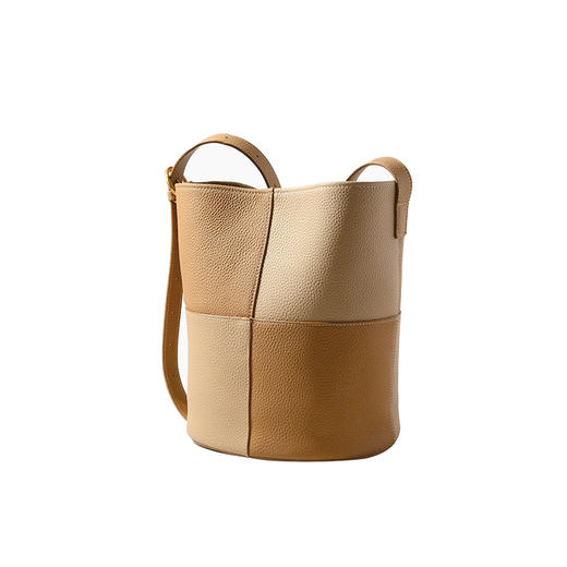 【大容量简约大气】HARRIS SALOME 头层牛皮拼色棋盘格水桶包9102 商品图6