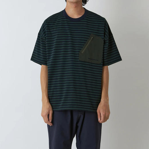 White Mountaineering 白山 WIDE POCKET STRIPE 宽松条纹口袋T恤 商品图0