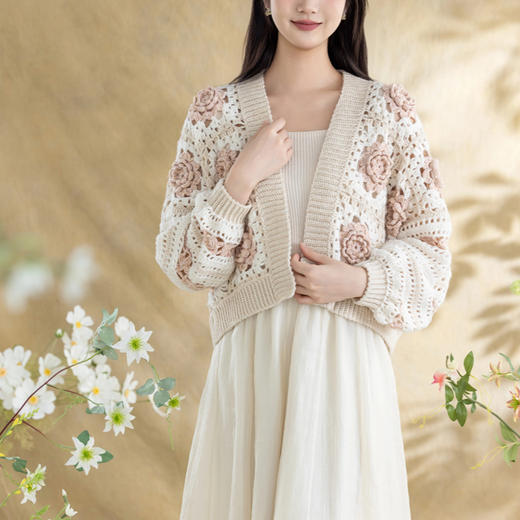 苏苏姐家蔷薇岛屿手工diy钩针编织毛线团开衫外套衣服材料包 商品图1