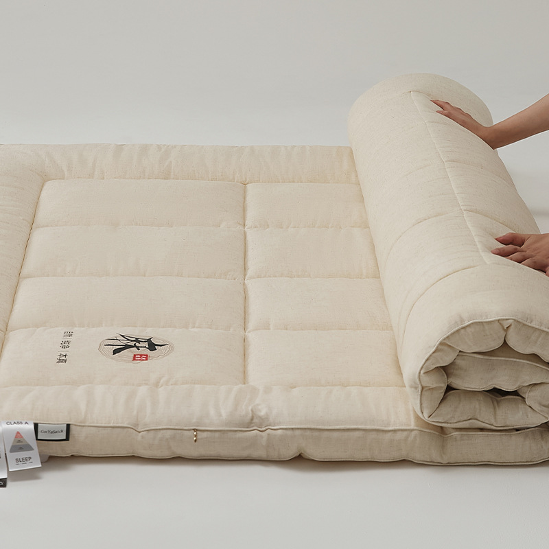 【A类5CM亚麻床垫】亚麻床垫A类5公分保暖垫子大豆纤维床垫床褥加厚立体