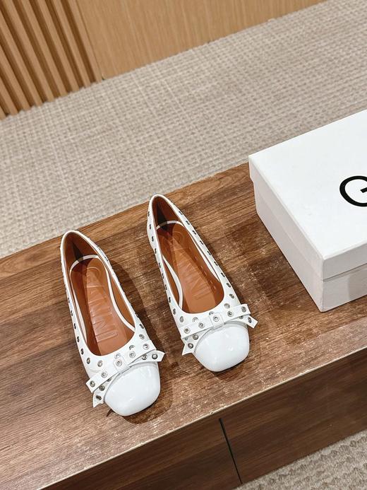 GANNI2025/ss甘尼早春款金属朋克风蝴蝶结芭蕾单鞋（HC） 商品图6