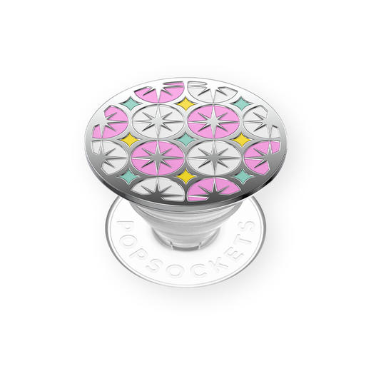 【太空梦游记】淡彩星光 POPGRIP泡泡骚手机粘贴式气囊支架 Enamel金属珐琅系列 粉色 日月星 拼贴 商品图0