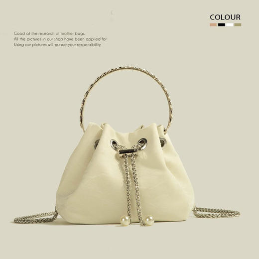 【超显气质❗️水钻圆环手提福袋包】多巴胺色系，新款高级感拉满，女小众包包女式春夏手提包时尚小包斜挎单肩软包女 商品图7