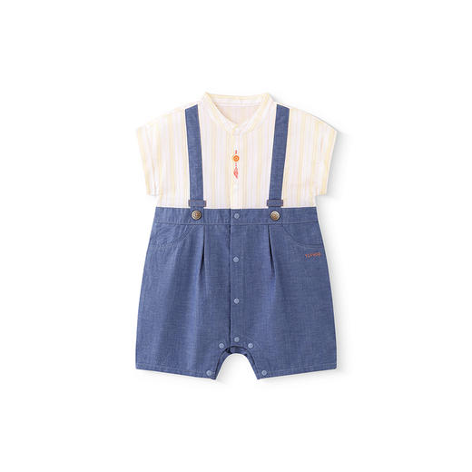 【商场同款】英氏婴儿衣服夏季短袖透气小宝宝包屁衣假两件连体衣 商品图4