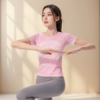 跃牌【美西西系列】无缝短袖T恤夏季圆领提花显瘦训练健身LULU瑜伽跑步运动上衣6209 商品缩略图3