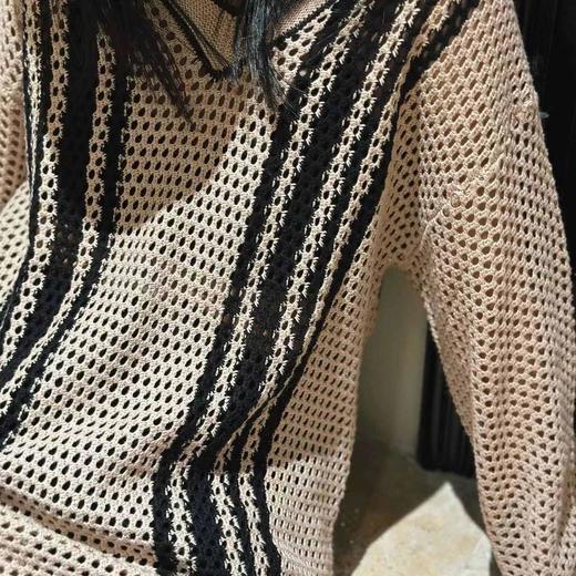 顺丰包邮洛诗琳15757春夏设计感棉质间色重工手勾镂空罩衫60502 商品图4