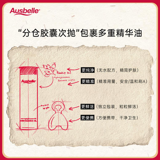 【保税直发】Ausbelle澳思蓓 抗老抗皱新星超A醇精华油胶囊礼盒（1正装赠2小样 到手70粒） 商品图4
