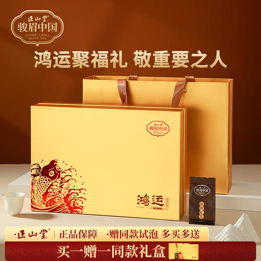 正山堂骏眉中国 鸿运礼盒装 特级金骏眉工艺茶叶送长辈送礼品礼盒192克 商品图0