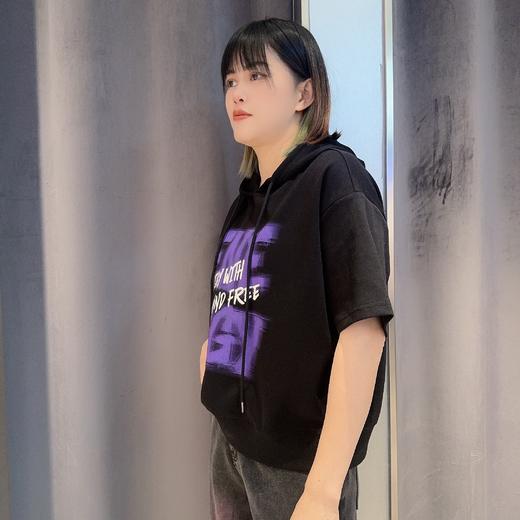 MZ连帽抽绳针织T恤（黑）春季151050290321 商品图2