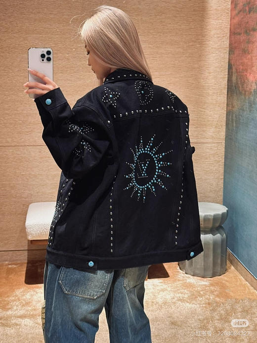 新品 1V 2024新款 绿松石刺绣牛仔夹克 商品图2