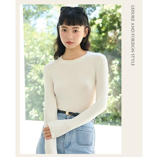 Dr.foever 软糯糯圆领莱赛尔打底衫 软糯亲肤 时尚百搭 多色可选 9936 商品图11