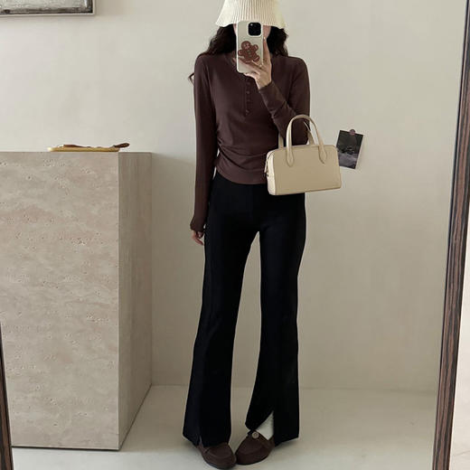 Beau Muse 高腰垂感开叉喇叭裤 I 大弹力塑形 收腹显瘦 优化身材比例 包容体重85-135斤【72h内发货】 商品图2