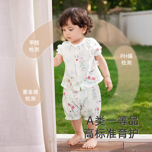 英氏儿童居家服夏季凉感透气男童睡衣速干睡衣女童居家服套装新款 商品图3