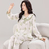【花瓣小V领系列睡衣！清新大气绵绸套装】春夏新款睡衣女士长袖长裤40支全人棉绸套装花瓣V领品质家居服。ry 商品缩略图11