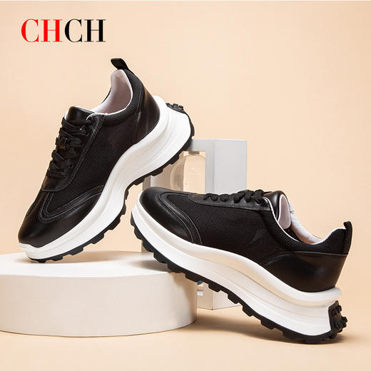 CHCH平衡鞋真皮拼接网面运动休闲老爹鞋女鞋CN1B5211 商品图0