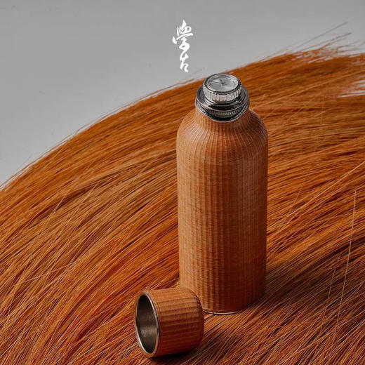 学古|一原传家壶竹雅·迷你 595ml 竹丝礼作 纯钛内胆搭配钛杯 商品图0