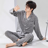 【春夏季男睡衣】人造棉男士睡衣春夏季新款长袖长裤套装棉绸家居服休闲开衫睡衣。ry 商品缩略图6