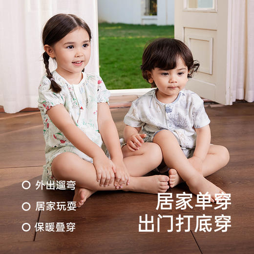 英氏儿童居家服夏季凉感透气男童睡衣速干睡衣女童居家服套装新款 商品图2