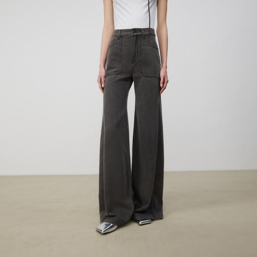 lost in echo2025春夏新款时尚及地宽松柔软直筒显瘦阔腿牛仔裤女 商品图0