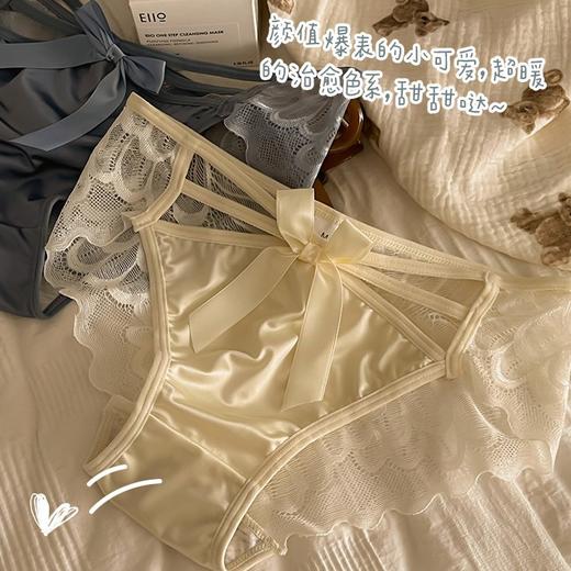 【5条更值❗️巨舒适的‘裸感’内裤】纯欲风性感镂空蕾丝，穿着0束缚，防夹臀身材包容度高，交叉绑带中腰纯棉女士三角裤QQ 商品图5