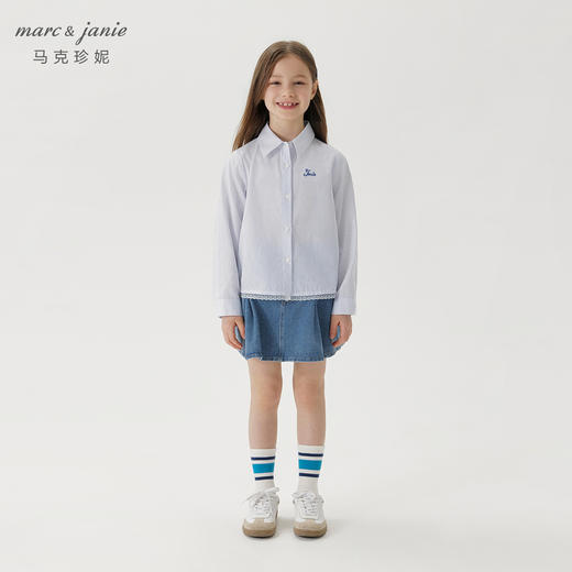 马克珍妮女童时尚牛仔百褶裙 儿童百搭短裙半身裙春夏新款250298 商品图1