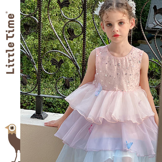 Littletime女童连衣裙2025新款儿童公主裙小女孩洋气宝宝礼服 商品图3