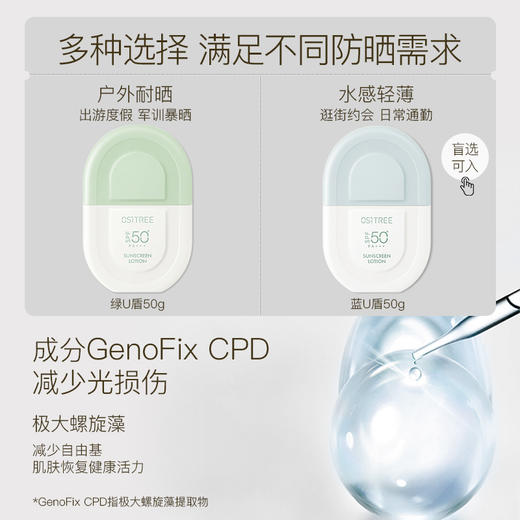 【折扣特价|任选❸件享6.5折】柳丝木U盾防晒霜乳男女防水妆前2合1高倍防晒spf50+ 商品图1