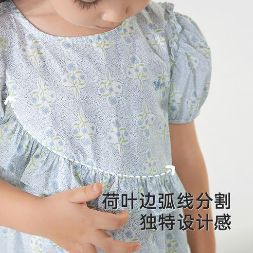 英氏女童裙子夏季短袖纯棉女童连衣裙可爱碎花裙2025新款公主裙 商品图2