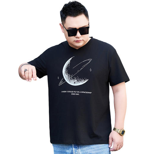 【DYG】大依优型大码男装纯棉V领T恤春夏新款短袖t恤男黑色薄款弹力休闲V领t恤男衣服 商品图4