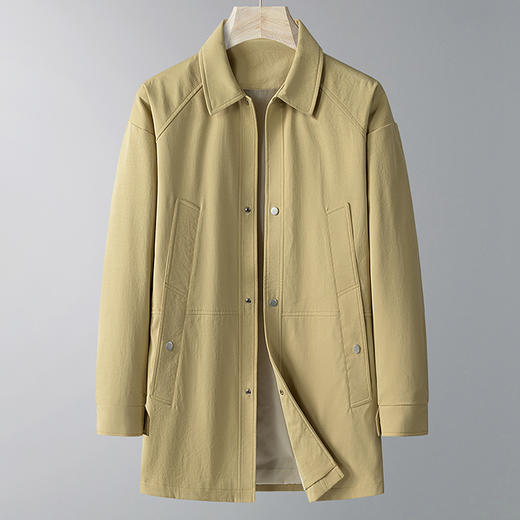 【DPX】300斤大依优型大码翻领中长款时尚休闲夹克加大码风衣外套男士胖子春秋 商品图2