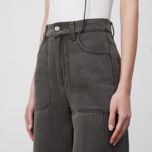 lost in echo2025春夏新款时尚及地宽松柔软直筒显瘦阔腿牛仔裤女 商品图3