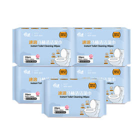 5J020（单包）悦适速溶马桶清洁湿巾20片*5包组套