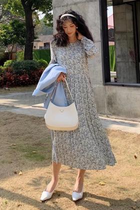 L.Fleuri 碎花压褶连衣裙 11734