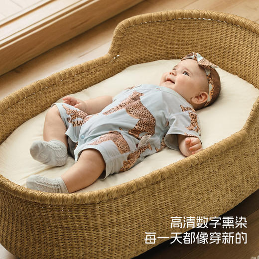 [指定暴富]aqpa新生儿婴儿衣服莫代尔夏季短袖宝宝连体衣哈衣和服 商品图3