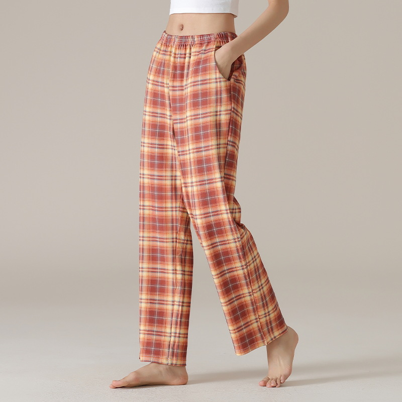 雀说 纯棉睡裤女春季长裤薄款宽松休闲可外穿H38