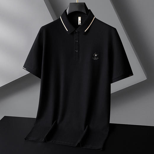 【DG】大依优型大码翻领短袖Polo衫加肥加大休闲体恤男夏季薄款棉质汗衫胖子宽松上衣男士 商品图2