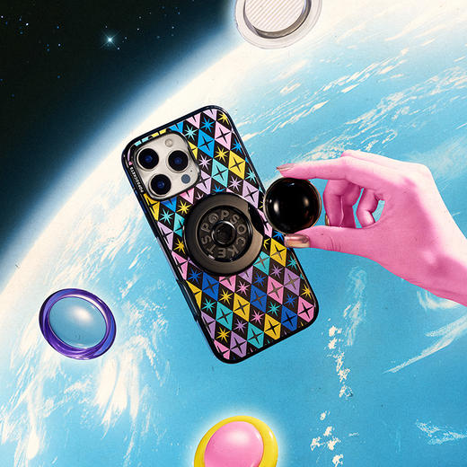 【太空梦游记】未来珠·黑 POPGRIP泡泡骚手机粘贴式气囊支架 Bonbon立体树脂系列 黑色 商品图2