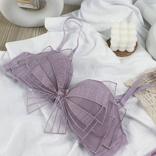 【一件二穿！蝴蝶结蕾丝聚拢内衣】一秒聚拢不空杯，加厚上托无肩带,弹性舒适不勒身，防滑内衣女无钢圈文胸罩套装QQ 商品图7