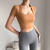 跃牌【美西西系列】新款假带胸垫两件含胸垫运动短袖上衣女DX-224 商品缩略图1