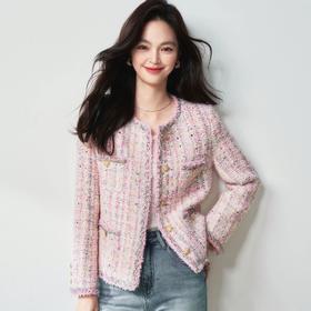 【高货sh】全新升级【铂金会员441/天猫599/差价158】(13528) 洛诗琳25春季高奢法式千金风羊毛花纱粗花呢小香风外套