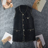 雀说 大码女装胖mm新款小香风马甲胖妹妹中长款时髦金丝背心马夹200斤5ZF-21703 商品缩略图0