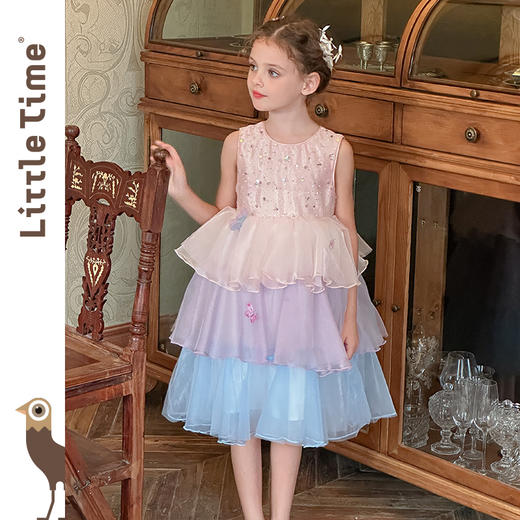 Littletime女童连衣裙2025新款儿童公主裙小女孩洋气宝宝礼服 商品图1