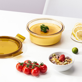 LCB221FU 乐扣乐扣 琥珀圆形玻璃保鲜盒650mL