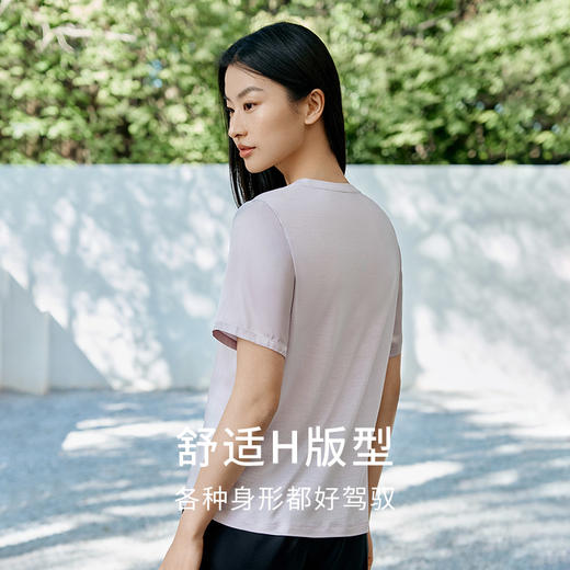 金三塔真丝针织小衫女100%桑蚕丝宽松舒适T恤家居服上装春夏新品（限价款）  YZFFA701 商品图3