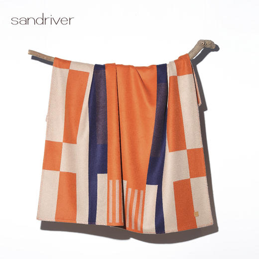 羊绒提花双面裹边披毯SJF96P978A 商品图1