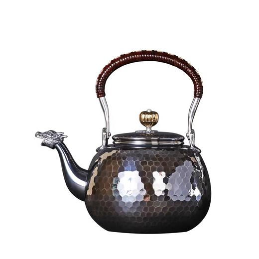 【样品3折捡漏，仅最后一个样品，无货退款】银本铺-狮子铁砲口無地狮摘壶 800ML(洋银款非纯银） 商品图5