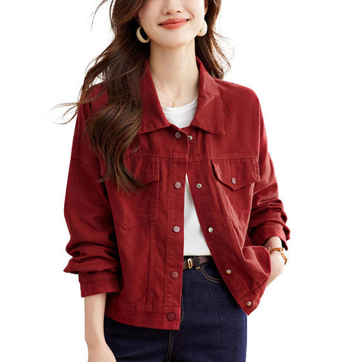 百媚生 纯棉外套女上衣时尚衬衫48161 商品图4