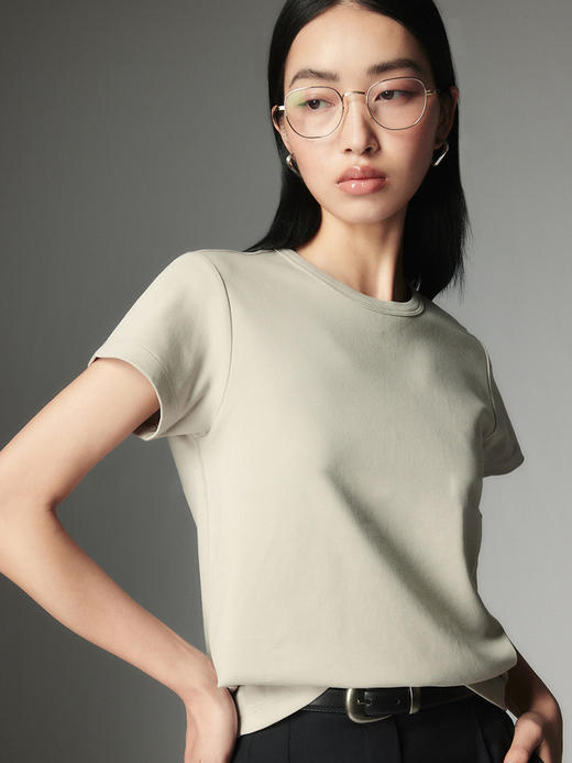 开间麦穗绣经典匹马棉多色短袖T恤25早春款百搭上衣7735（货号：24sy7735tx） 商品图3