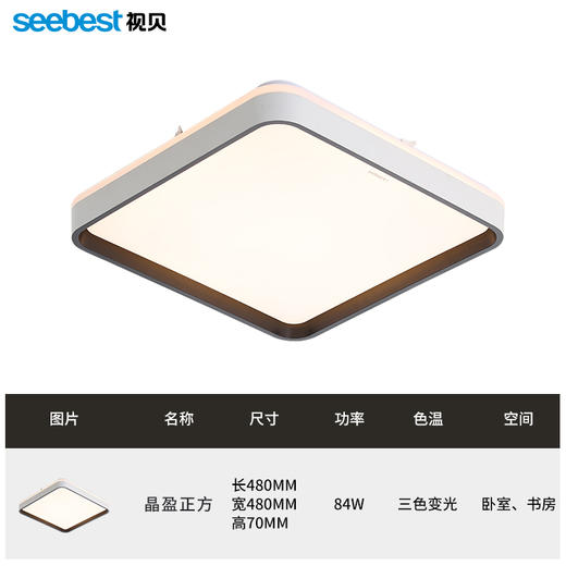 晶盈系列-客卧灯(长方/正方) 商品图6